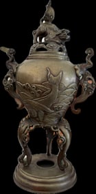 Antique Japanese bronze  tripod censor (Meiji Period)