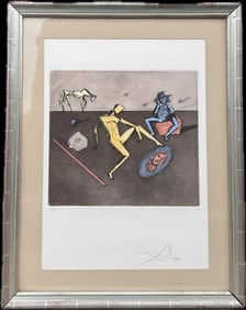 Salvador Dali "The Mirror Of Chivalry" Hand Signed by Dali on Japon paper framed: Salvador Dali "The Mirror Of Chivalry" Hand Signed by Dali on Japon paper framed #199/300 and signed in pencil, the art size is approximately 15 x 17“, professionally framed with the Silvertone fram