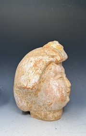 Tang Dynasty, Antique Chinese Painted Pottery Torso of Court Lady