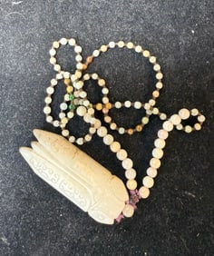 Antique Chinese Jade pendant necklace