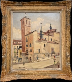 Oil on Cancas Jglejia San Pedro Madrid  by Juillet 1947
