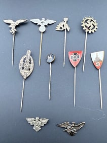 WWII German Stick Pin Lot-SS, RDB,RLB (10)