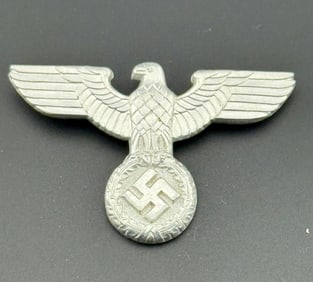 WWII German Silver Reichsbahn Cap Eagle