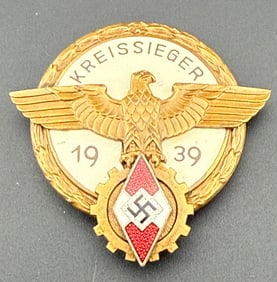 WWII German Hitler Youth Kreissieger 1939 Badge