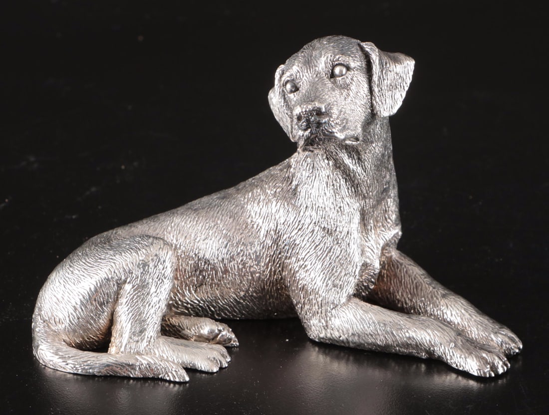 Lot of Three Vintage Cast 925 silver dogs figurines. (1 of 9)