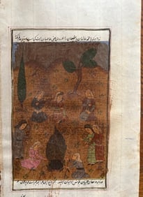 Indo Persian painting on a manuscript page . 18 th/ 19th century