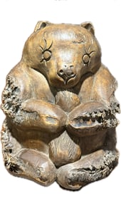 Antique Japanese Bamboo Carving of a Bear,