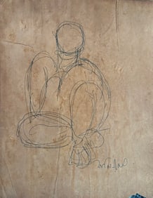 Jamini Roy ( Indian 1887-1972) - Pen and Ink sketch on paper
