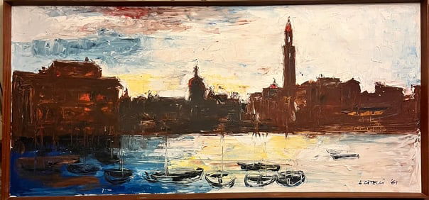 Aldo  Citelli large oil painting 1961 abstract