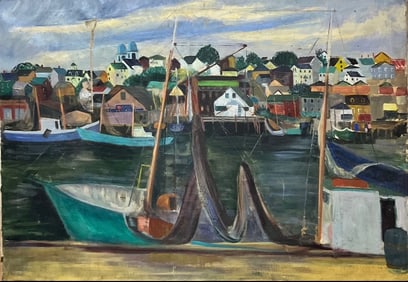 Painting of Gloucester mass 1920s