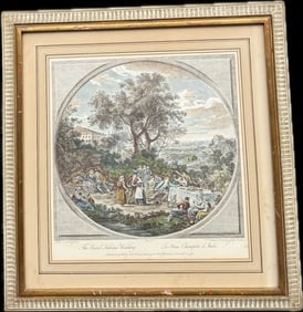 Hand-colored Etching by Francesco Bartolozzi RURAL ITALIAN WEDDING: Hand-colored Etching by Francesco Bartolozzi (Italian1728-1815) Entitled RURAL ITALIAN WEDDING, c. 1775 1Hand Colored Etching on paper engraved by F. Vivaris & Bartolozzi, London (Vivares (France, 170