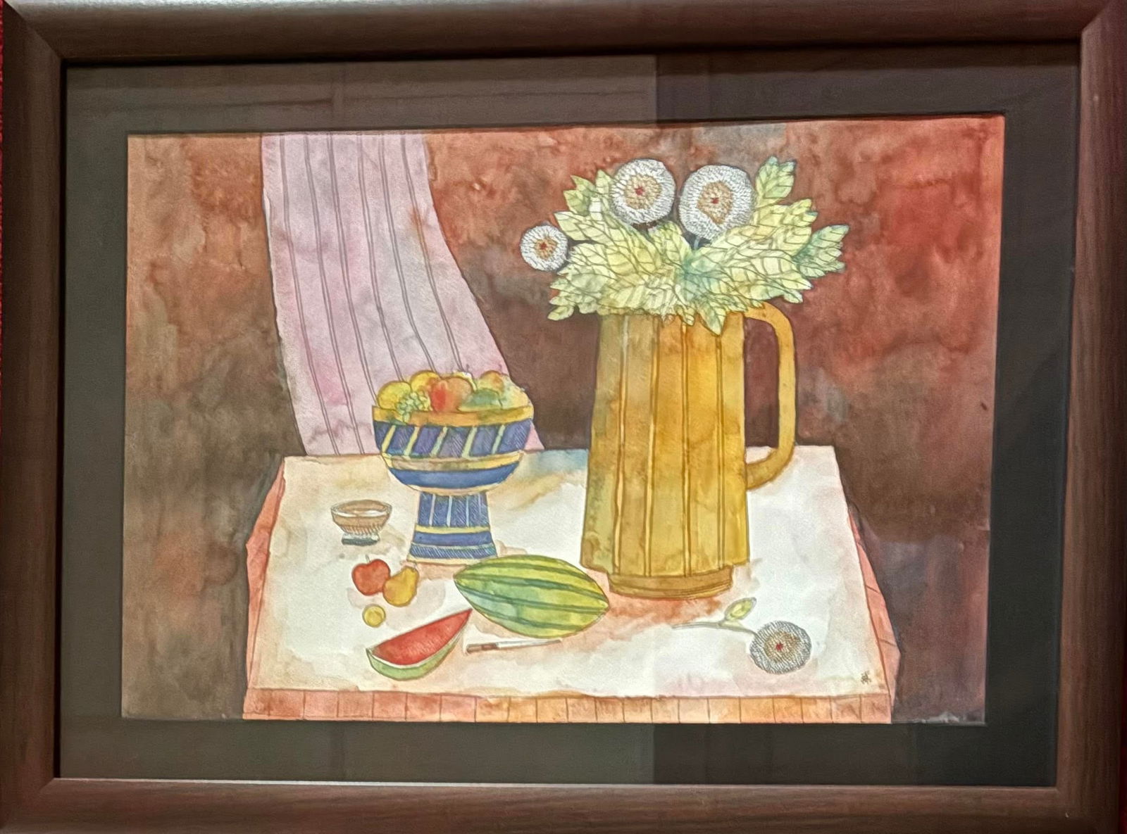 Badri Narayan ( Indian 1929-2013) watercolour painting: Badri Narayan ( Indian 1929-2013) watercolour painting Attributed to Badri Narayan well known Indian artist , illustrator, author . He started painting with no formal training and had his first public