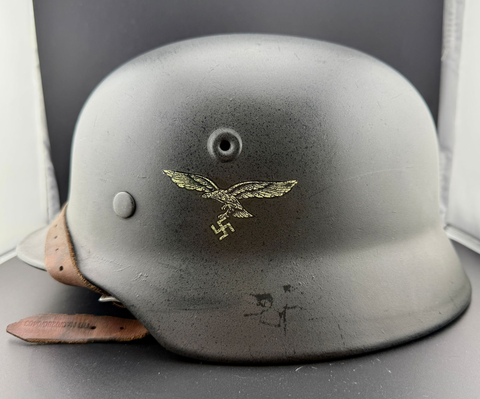WWII Germany, circa 1940–1943 Luftwaffe Double Decal Helmet M40, Q68 / T2845 (1 of 9)