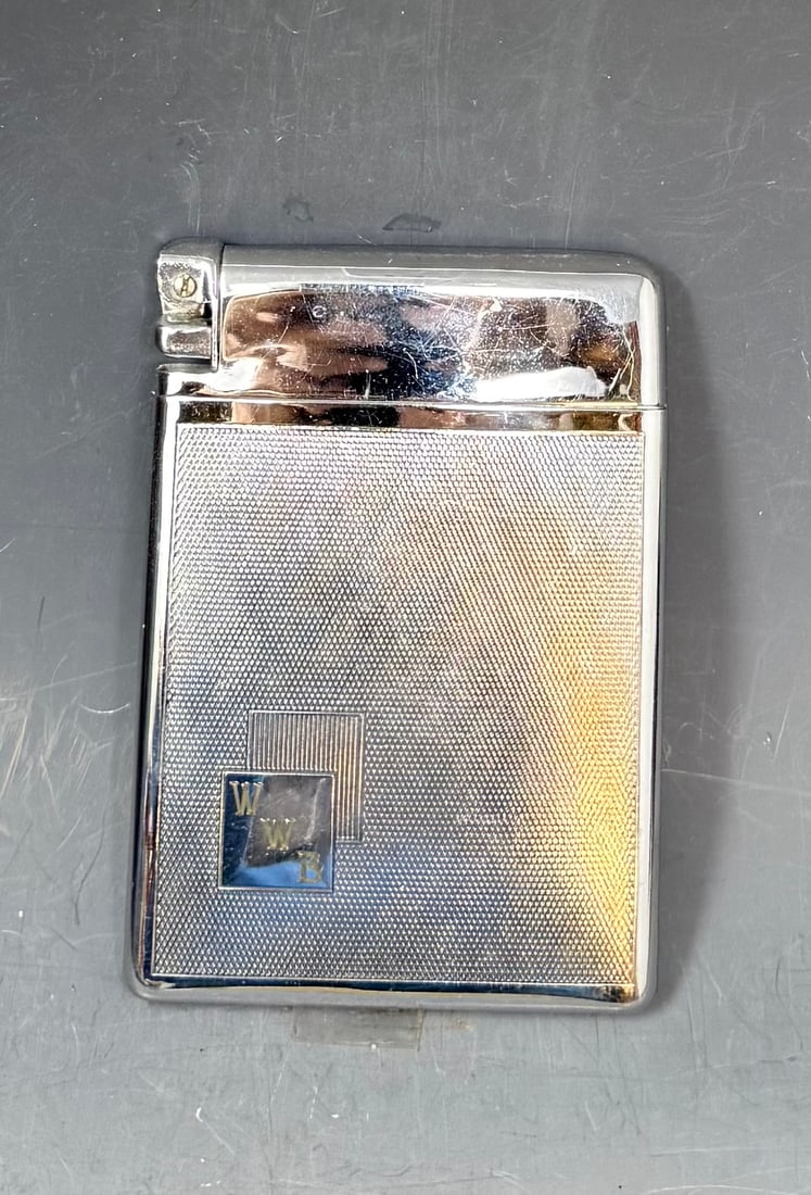 Vintage Silver Plate Cigarette Case Lighter Combo Tobacciana (1 of 5)