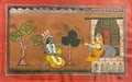 Indian Pahari school miniature painting of Radha and Krishna from Rasamanjiri series: Indian Pahari school miniature painting of Radha and Krishna from Rasamanjiri series Size : 11 by 7 inches