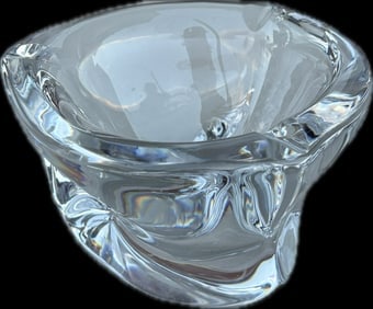 Vintage Daum France Crystal Ashtray: Vintage Daum France Crystal Ashtray, 6 1/2” X 6”