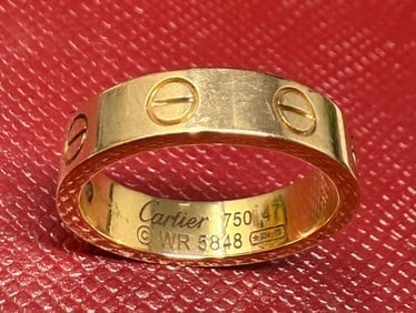 Cartier Love Diamond Gold Ring Size 4: Cartier Love Diamond Gold Ring Size 4
