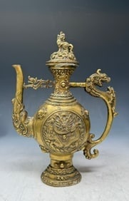 Antique Chinese or Tibetan-style Ritual Wine Ewer or Teapot (1 of 6)