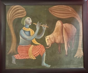 Oil on Canvas painting Signed Bawa ( Indian 1941-2008) (1 of 2)