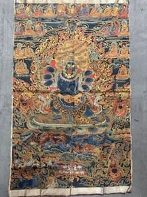 A vintage Tibetan Thangka, Silk Tapestry (1 of 4)