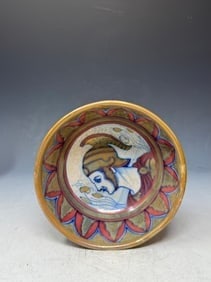 Antique/vintage Neo-renaissance Rubboli Lustre Majolica Compote (1 of 3)