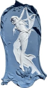 Jasper-ware German Art Nouveau Placque of Semi-Nude: Jasper-ware German Art Nouveau Placque of Semi-Nude