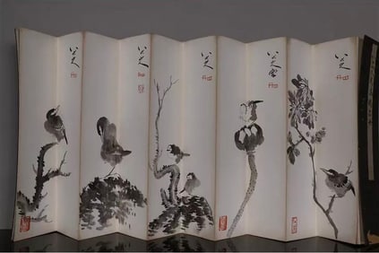 A PAPER ALBUM OF FLOWERS AND BIRDS PAINTINGS (1 of 7)