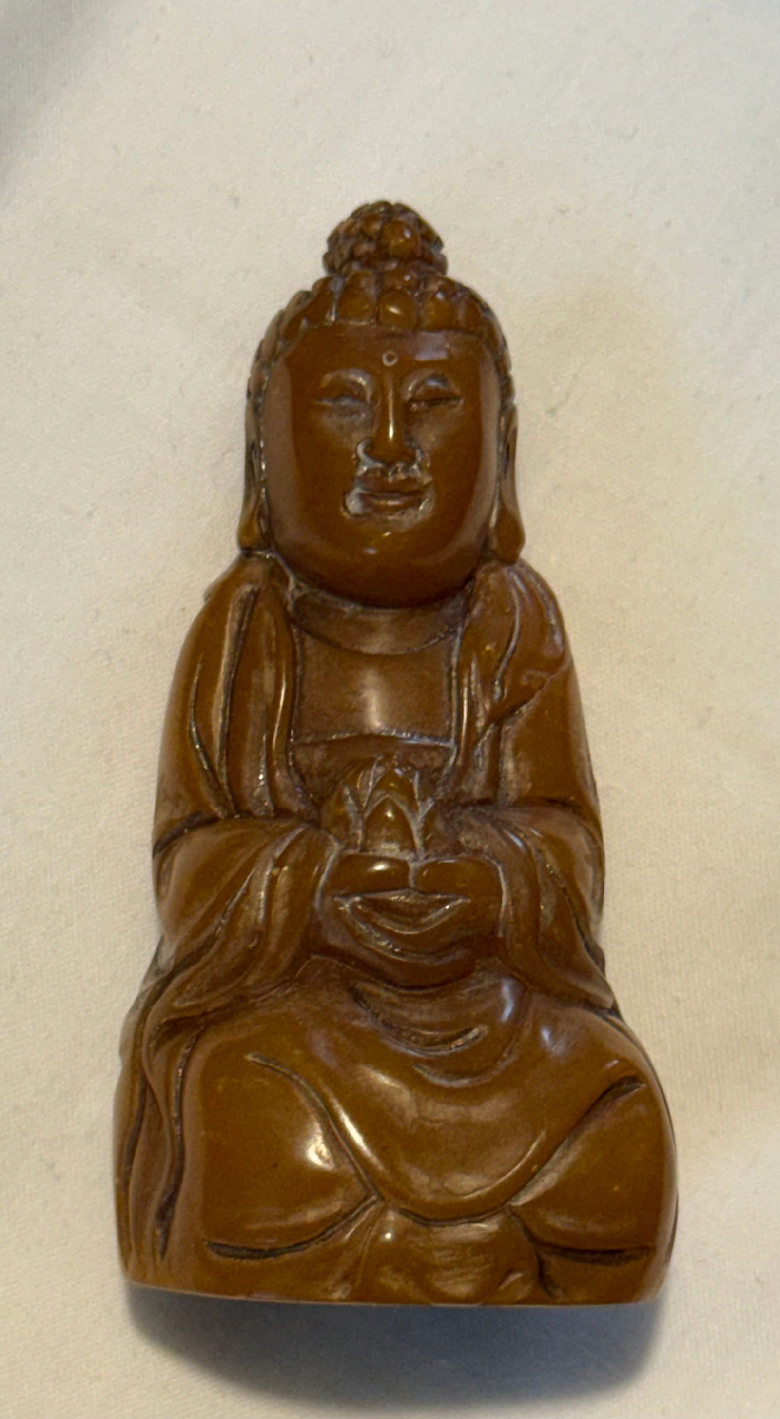 Antique Chinese Stone Seal Chop in the Form of Buddha (1 of 4)