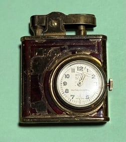 Vintage PAC Lighter/ Watch. Made in Japan: Vintage PAC Lighter/ Watch. Made in Japan, marked:REG.U.SPAT.OFG