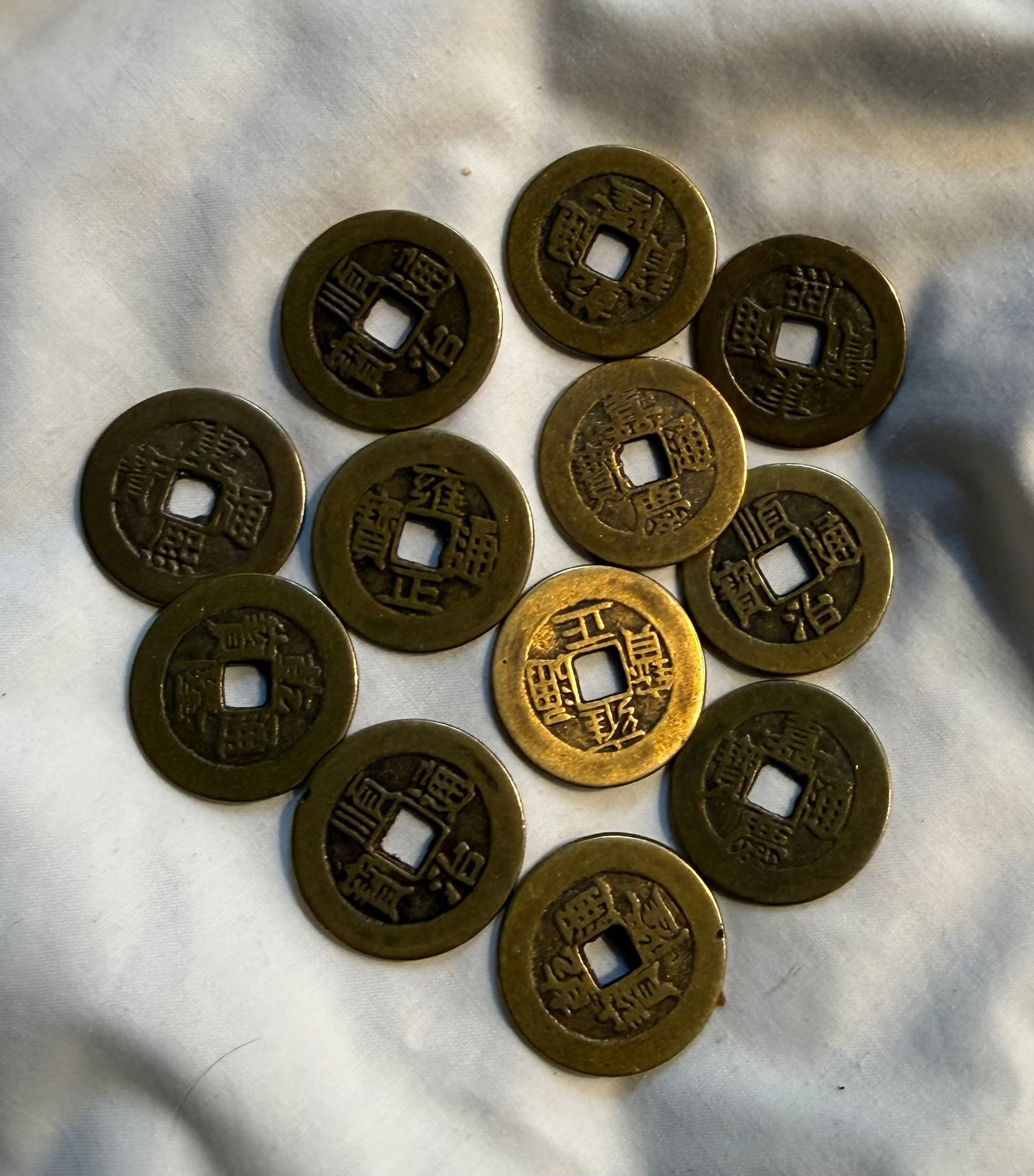 12 Antique Chinese Copper Coins (1 of 3)