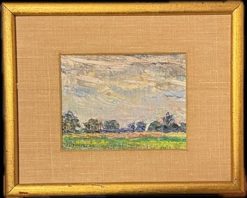 Oil on Canvas miniature painting landscape by J. LITYNSKI (1 of 3)