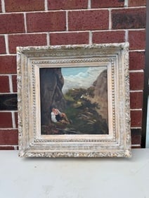 Oil on Canvas Landscape Framded: Oil on Canvas Landscape Framed, 14” X 14”, minor scratches