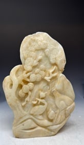Antique Chinese Carved Celadon Jade of a man on a Deer, likely from the 19th Century: Antique Chinese Carved Celadon Jade of a man on a Deer, likely from the 19th Century. Approximately 8 3/4 inches high.