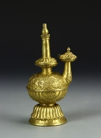 Antique Ming Dynasty Chinese Gilt Temple Ewer (1 of 4)
