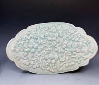 Antique Chinese celadon- glazed pillow (1 of 4)