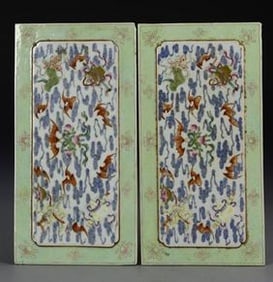 Antique Pair Of Chinese Famille Rose Plaques (1 of 3)