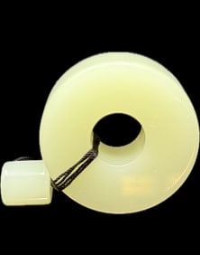 Antique Chinese Jade ornament: Antique Chinese Jade ornament, approximately 2 314 in diameter and 3/4 height. #58230