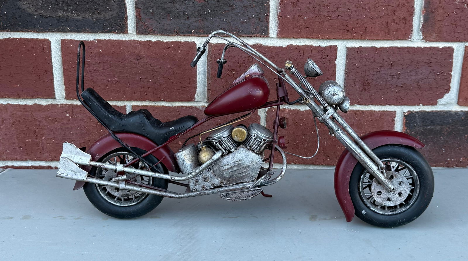 Hand Made Metal Craft Model Display Biker Decor Chopper Motorcycle (1 of 4)