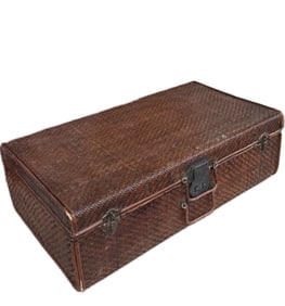 Antique Chinese rattan suitcase (1 of 8)