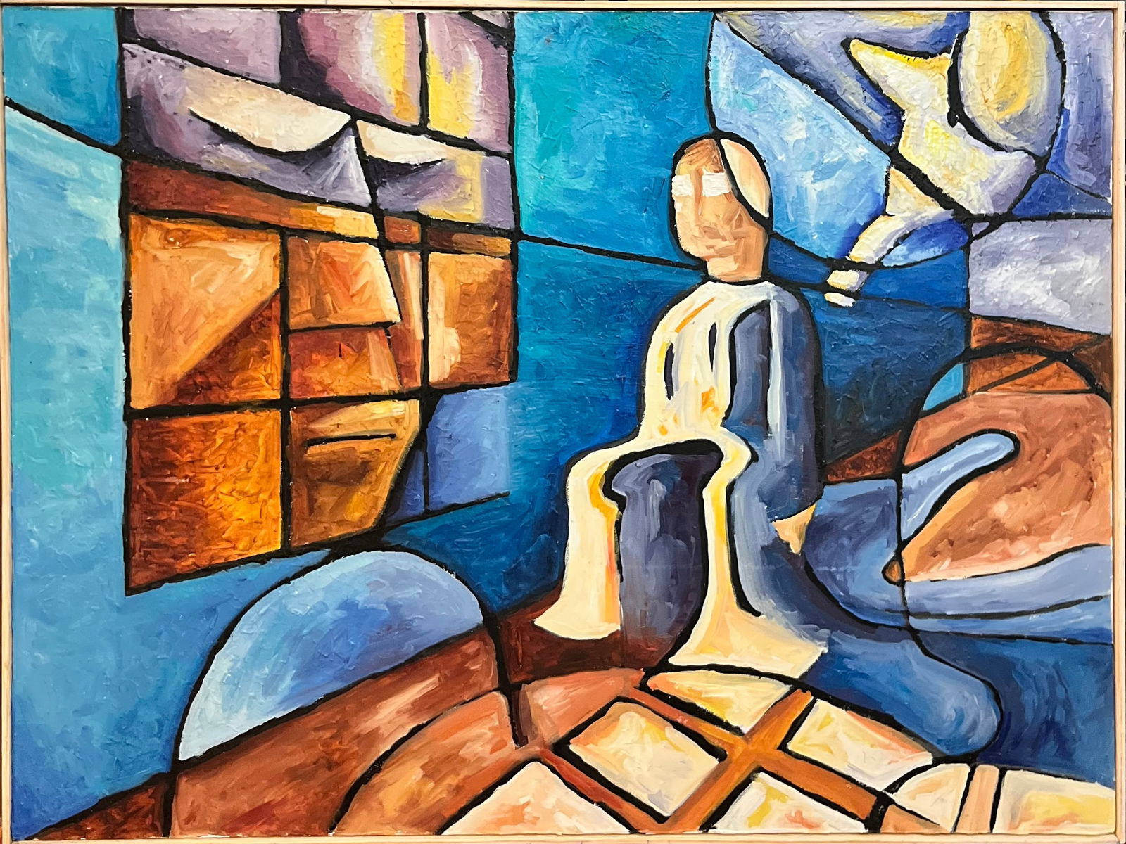 Nice abstract painting age unknown unsigned (1 of 1)