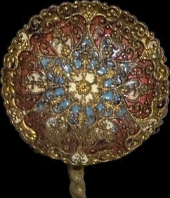 Two Antique 19th Century Champleve Enamel and Gilt Brass Decorative Spoon France 1880s (1 of 5)