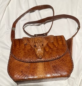 Vintage alligator leather lady’s handbag made in Cuba GENUINE ALLIGATOR brand (1 of 4)