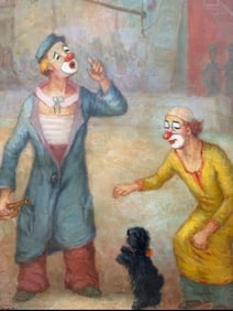 An oil on canvas painting of clown art by Szirka (1 of 4)