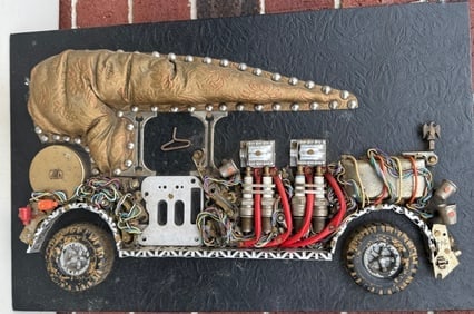 1914 Cadillac Wall Art 3 D Metal: 1914 Cadillac Wall Art 3 D Metal, mount on wood, size: 14" x 22 1/4"