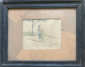 Hemendranath Mazumdar (Indian 1898-1948) watercolour on paper signed bottom right (1 of 3)