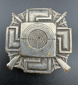 WWII Finland/Germany “White Death” Military Marksman Badge, ca. 1940–1943: WWII Finland/Germany “White Death” Military Marksman Badge, ca. 1940–1943Rare Finnish military marksman badge from the Winter War and WWII period, honoring the deadly accuracy and courage of