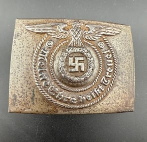 WWI German SS Belt Buckle, RZM 36/42 (Overhoff & Cie, Lüdenscheid), w. SS runes stamp (1 of 3)