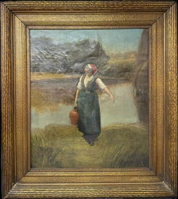 A framed old reproduction of the painting "The Gleaners" by Jean-François Millet (1 of 2)