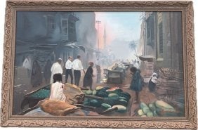 Large Oil on Canvas Signed & Framed (1 of 5)