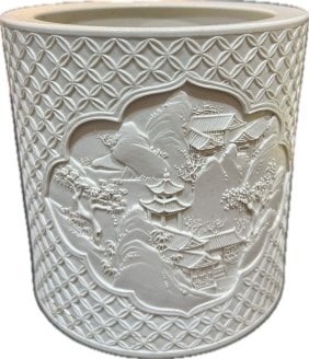 Antique Chinese White Porcelain Brush Pot (1 of 4)